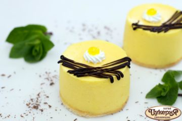 Лимонный творожный десерт